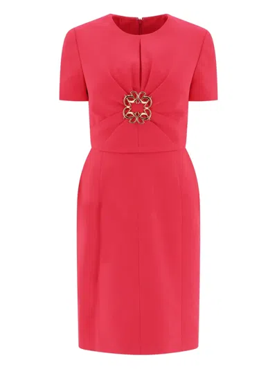 Elie Saab Short-sleeve Dress In Red