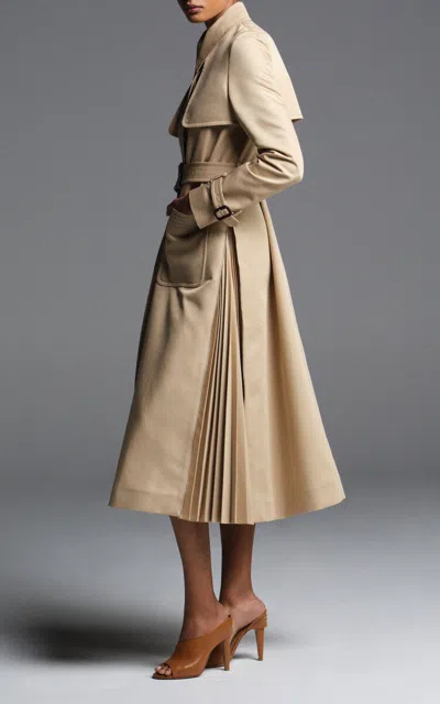 Elie Saab Side-pleated Cotton Drill Coat