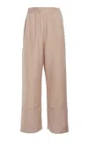 Elie Saab Silk Cropped Pants In Light Grey