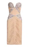 Elie Saab Silk Drapped Midi Dress In Brown