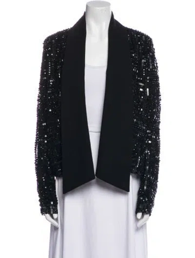 Pre-owned Elie Saab Silk Evening Jacket In Black