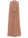 Elie Saab Silk Gown In Brown