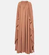 Elie Saab Layered Silk Maxi Skirt In Beige