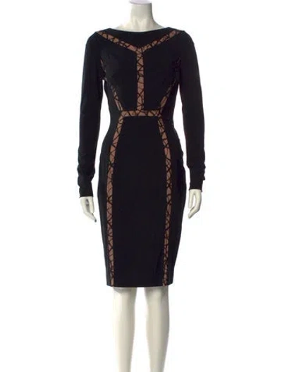 Pre-owned Elie Saab Silk Knee-length Dress In Black