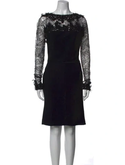 Pre-owned Elie Saab Silk Knee-length Dress In Black