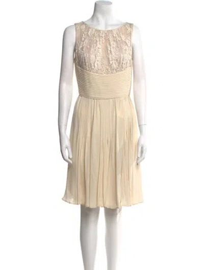 Pre-owned Elie Saab Silk Knee-length Dress In Neutral