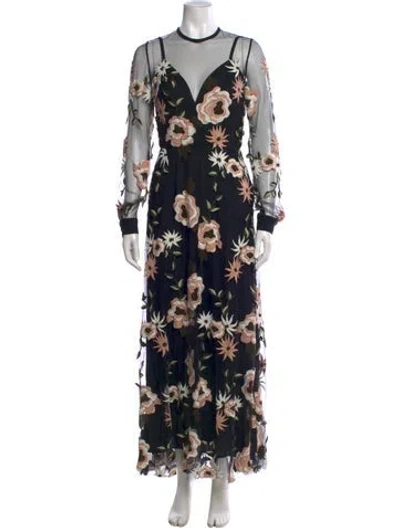 Pre-owned Elie Saab Silk Long Dress In Black
