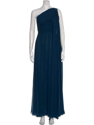Pre-owned Elie Saab Silk Long Dress In Blue