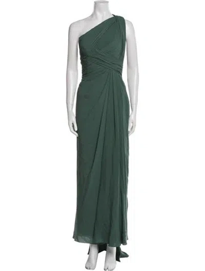 Pre-owned Elie Saab Silk Long Dress In Green