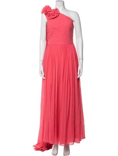 Pre-owned Elie Saab Silk Long Dress In Pink