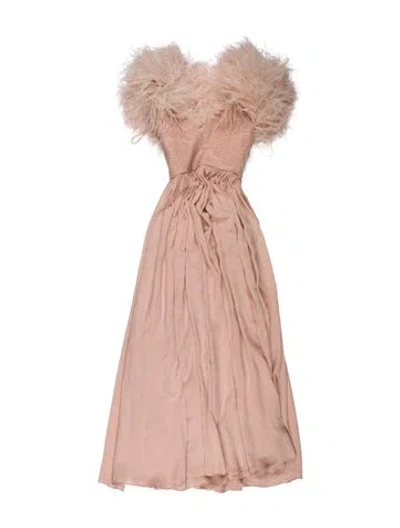Pre-owned Elie Saab Silk Long Dress In Pink