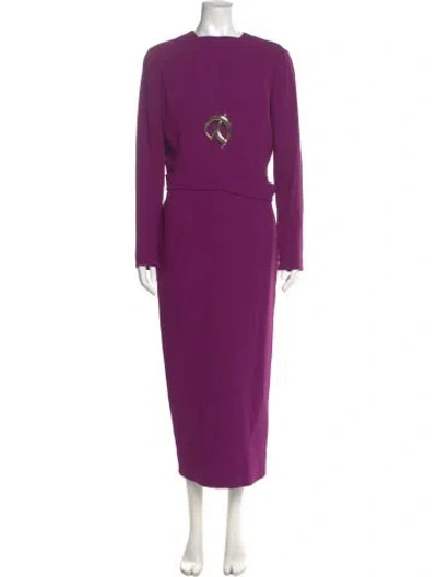 Pre-owned Elie Saab Silk Long Dress In Purple