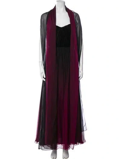 Pre-owned Elie Saab Silk Long Dress In Red