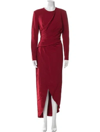 Pre-owned Elie Saab Silk Long Dress In Red