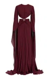 Elie Saab Silk Long Dress With Monogram Accessory