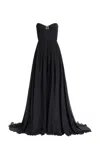 Elie Saab Silk Long Dress With Monogram Accessory