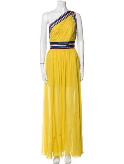 Pre-owned Elie Saab Silk Long Dress In Yellow