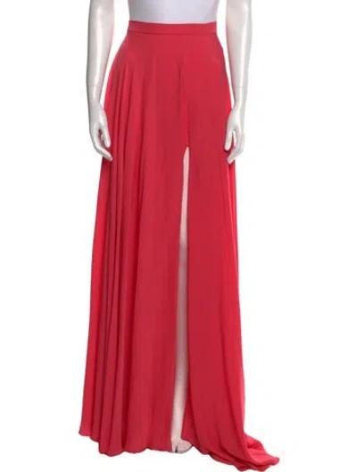 Pre-owned Elie Saab Silk Long Skirt In Pink