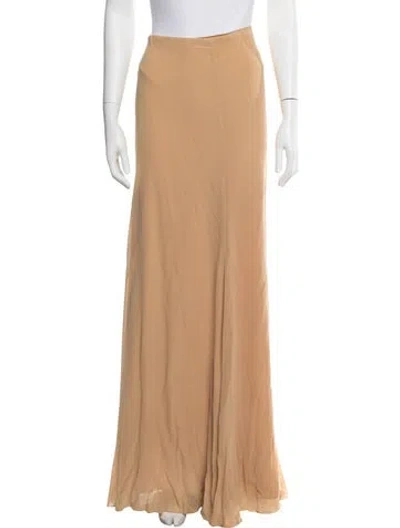 Pre-owned Elie Saab Silk Long Skirt W/ Tags In Neutral