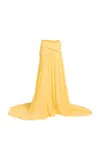 Elie Saab Silk Long Skirt In Yellow