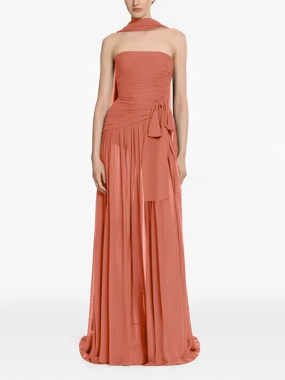 Elie Saab Silk Maxi Dress In Pink