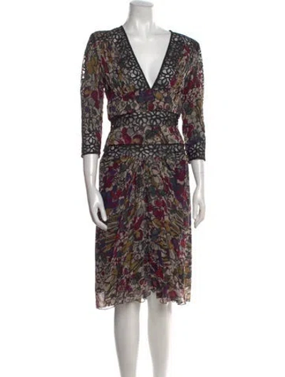 Pre-owned Elie Saab Silk Midi Length Dress W/ Tags In Black