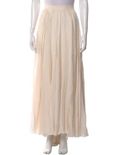 Pre-owned Elie Saab Silk Midi Length Skirt In Neutral