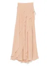 Elie Saab Layered Silk Maxi Skirt