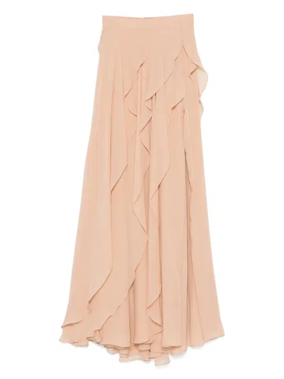 ELIE SAAB SILK MIDI SKIRT