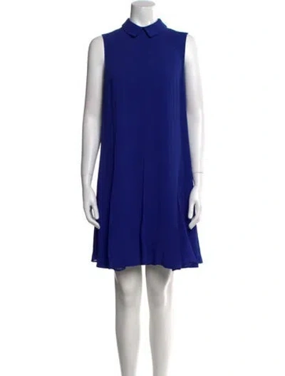 Pre-owned Elie Saab Silk Mini Dress In Blue