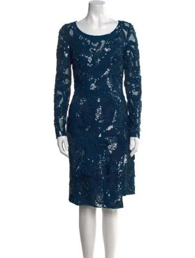 Pre-owned Elie Saab Silk Mini Dress In Blue