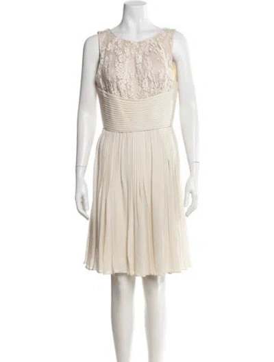 Pre-owned Elie Saab Silk Mini Dress In Neutral