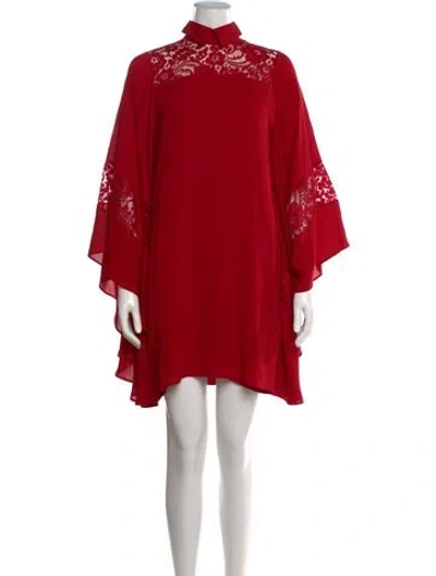Pre-owned Elie Saab Silk Mini Dress In Red