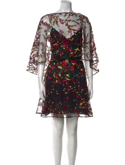 Pre-owned Elie Saab Silk Mini Dress W/ Tags In Black
