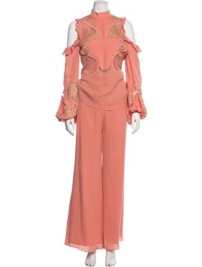 Pre-owned Elie Saab Silk Pant Set In Orange