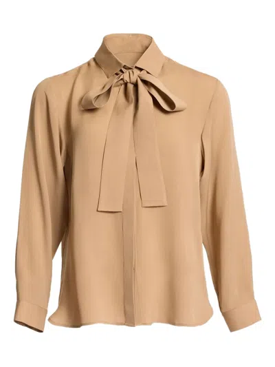 Elie Saab Silk Shirt In Brown
