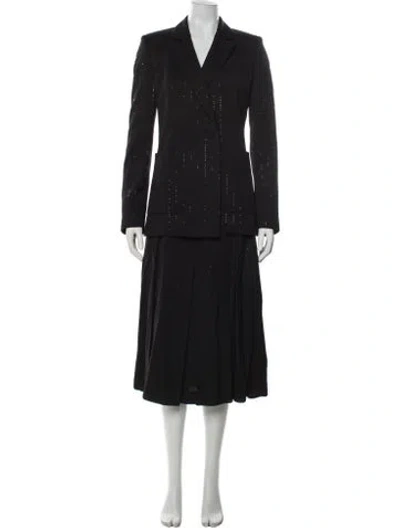 Pre-owned Elie Saab Skirt Suit In Black