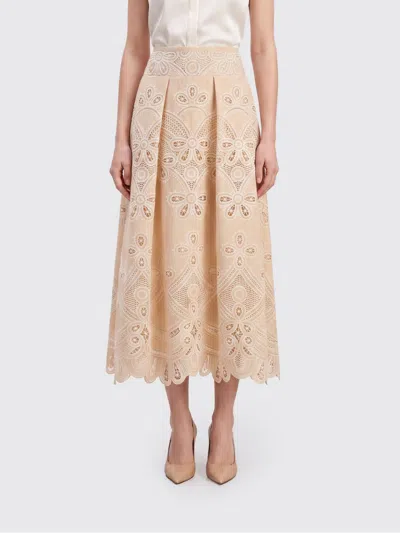 Elie Saab Carving-embroidery Maxi Skirt In Multi