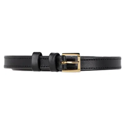 Elie Saab Slim Belt In Black Leather