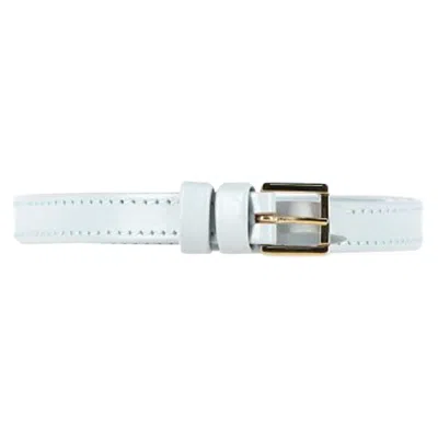 Elie Saab Slim Belt In Light Blue Leather