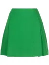Elie Saab Slits Silk Mini Skirt In Green