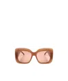Elie Saab Square Frame Sunglasses In Brown