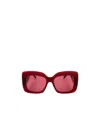 Elie Saab Square Frame Sunglasses In Red