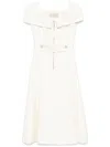 Elie Saab Square-neck Midi Dress In White