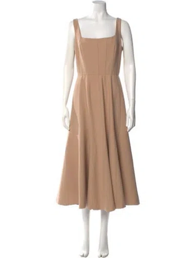Pre-owned Elie Saab Square Neckline Long Dress In Neutral