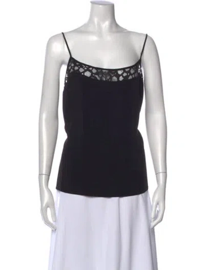 Pre-owned Elie Saab Square Neckline Sleeveless Top In Black