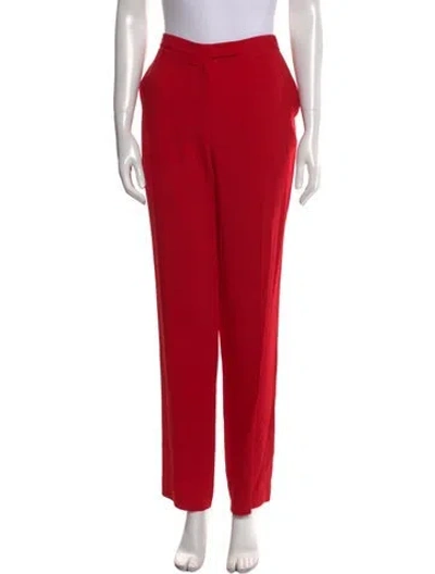Pre-owned Elie Saab Straight Leg Pants W/ Tags In Red