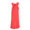 Elie Saab Strapless Cady Bustier Jumpsuit In Red Viscose In Red
