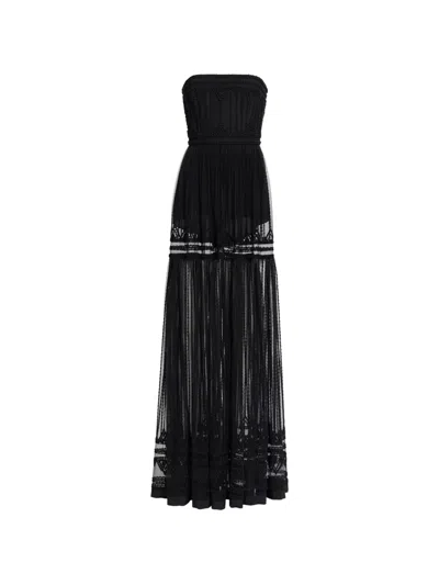 Elie Saab Strapless Maxi Dress In Black