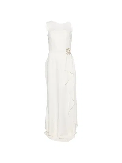 Elie Saab Strapless Maxi Dress In White